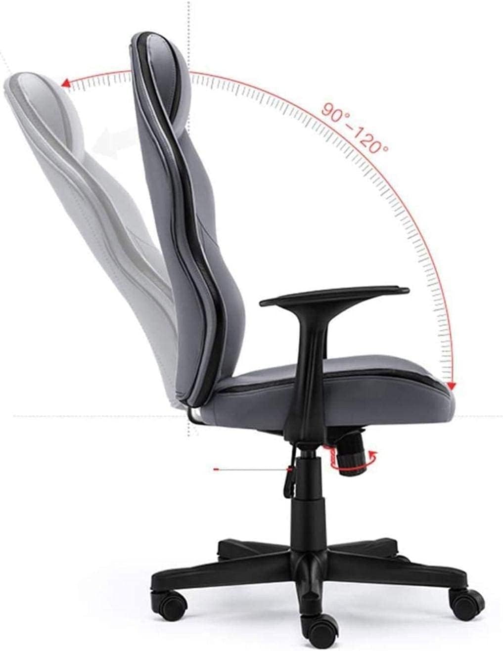 MOLVUS Office Chair Ergonomic Massage Gaming Chair with Footrest Racing Style Office Chair Height Adjustable (Color : Gray)(Gaming Chair) (Brown)