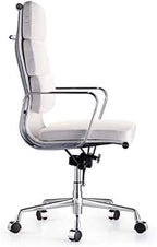 Executive Swivel Office Chair High-Back Leather Executive Swivel Adjustable Office Desk Chair with Casters Ergonomic Design Lift Chair (Color : White)