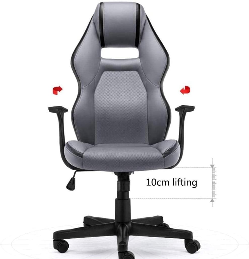 MOLVUS Office Chair Ergonomic Massage Gaming Chair with Footrest Racing Style Office Chair Height Adjustable (Color : Gray)(Gaming Chair) (Brown)