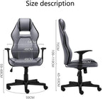 MOLVUS Office Chair Ergonomic Massage Gaming Chair with Footrest Racing Style Office Chair Height Adjustable (Color : Gray)(Gaming Chair) (Brown)
