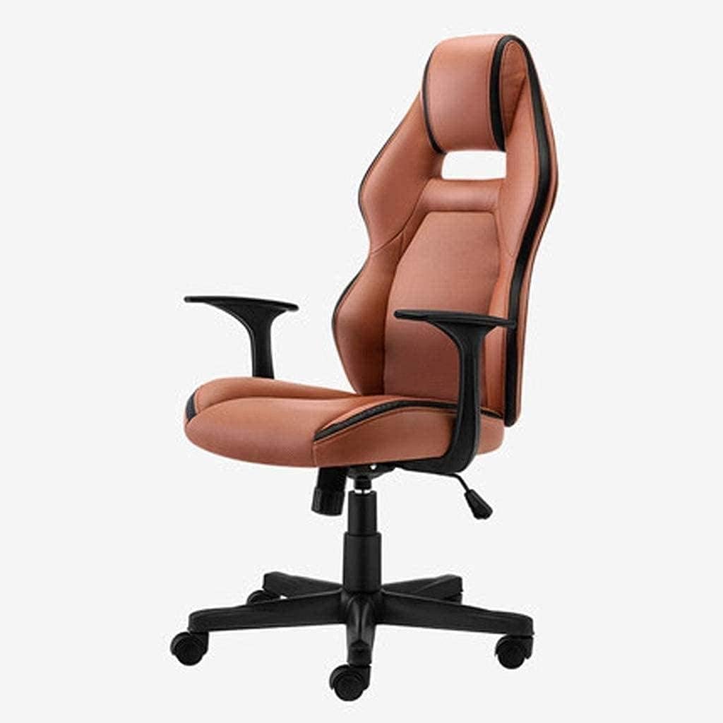 MOLVUS Office Chair Ergonomic Massage Gaming Chair with Footrest Racing Style Office Chair Height Adjustable (Color : Gray)(Gaming Chair) (Brown)