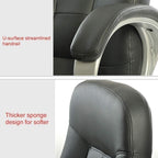 Study Computer Chair Black Boss Chair Office Chair Leather-Padded Ergonomic Adjustable Swivel Office Desk Chair with Armrest (Color : Black Size : 64cm64cm117cm)