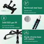 ELFORDSON Office Chair with Lumbar Cushion, Ergonomic Gaming Chairs with Footrest, High Back Heavy-duty Chair, 150° Backrest Recliner, Adjustable Height, Swivel, Linen, Black