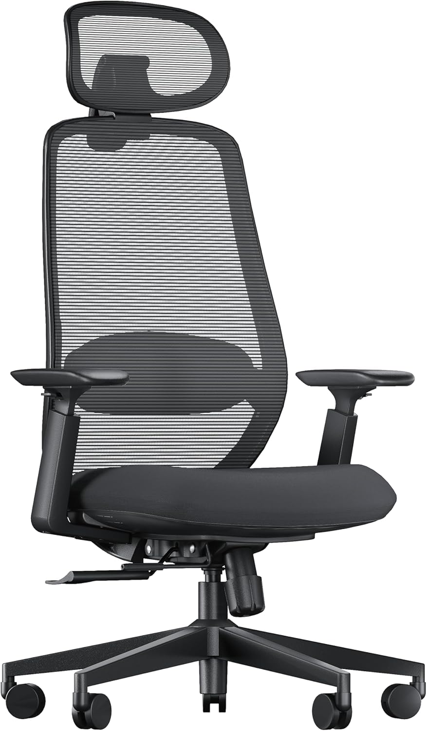 ProtoArc EC200 Ergonomic Office Chair - High Back Computer Desk Chair with 2-Way Adjustable Lumbar Support, Seat Depth & 3D Headrest, Mesh Swivel Desk Chair for Home & Office, Black